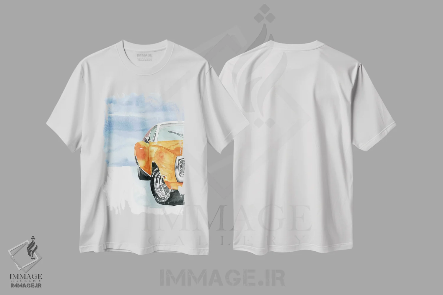 تیشرت سفید طرح دار – تیشرت وینتیج ,خودروی دوج کلاسیک اثر مرسدس لوپز چارّو فروشگاه ایماژ