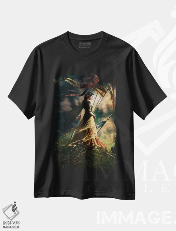 تیشرت مشکی طرح دار – تیشرت هنری ,درخشندگی اثر ملانی دلان immage.ir