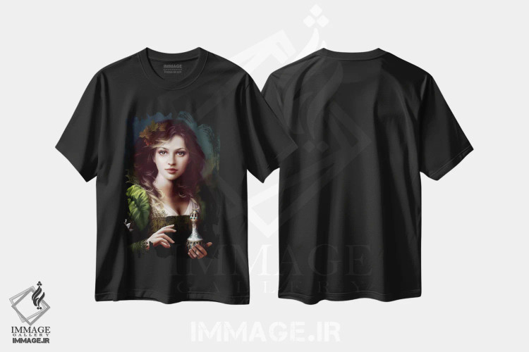 تیشرت مشکی طرح دار – تیشرت هنری ,اکسیر اثر ملانی دلان فروشگاه ایماژ