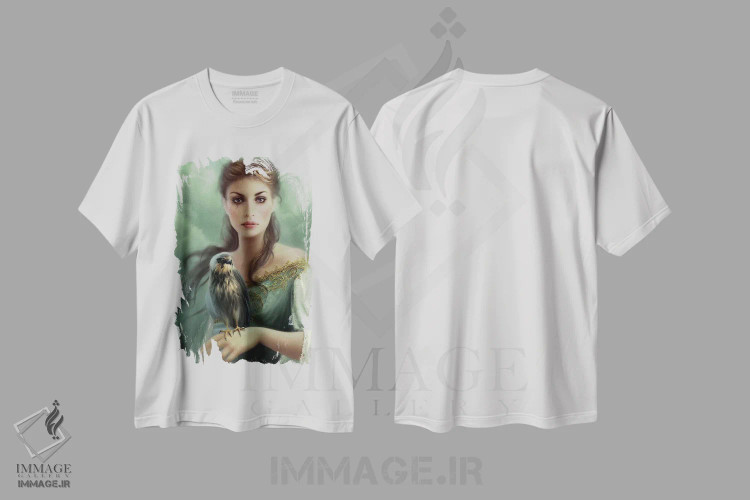 تیشرت سفید طرح دار – تیشرت هنری زنانه ,روح رازآلود اثر ملانی دلان immage.ir