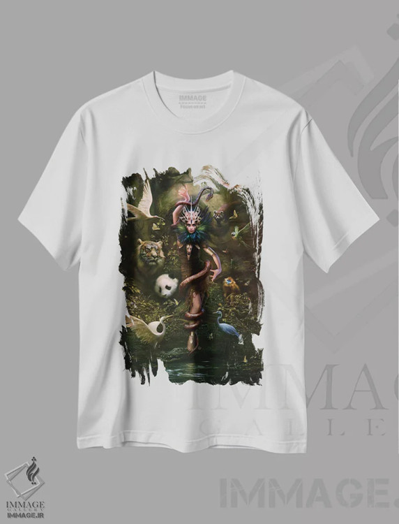 تیشرت سفید طرح دار – تیشرت فانتزی ,هماهنگی اثر ملانی دلان immage.ir