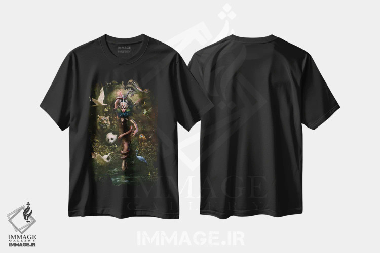 تیشرت مشکی طرح دار – تیشرت فانتزی ,هماهنگی اثر ملانی دلان فروشگاه ایماژ