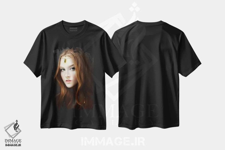 تیشرت مشکی طرح دار – تیشرت هنری زنانه ,بی رحم اثر ملانی دلان immage.ir