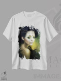 تیشرت سفید طرح دار – تیشرت فانتزی ,ژوئن اثر ملانی دلان فروشگاه ایماژ