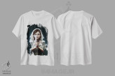 تیشرت سفید طرح دار – تیشرت هنری ,هیچ چیز مرا نجات نخواهد داد اثر ملانی دلان فروشگاه ایماژ