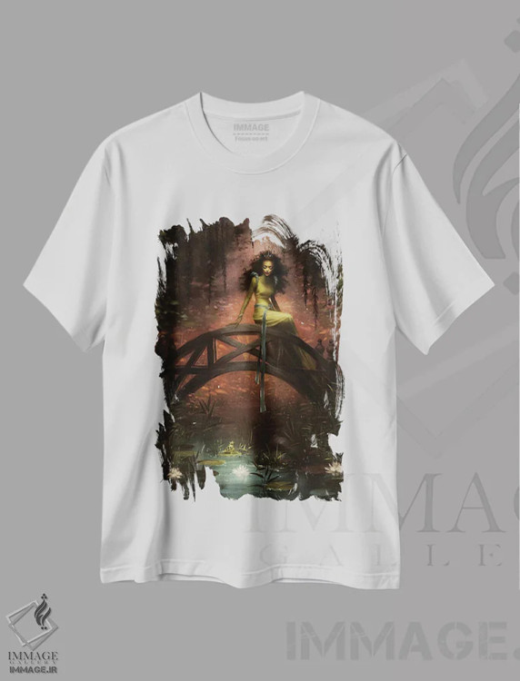 تیشرت سفید طرح دار – تیشرت فانتزی ,شاهزاده قورباغه اثر ملانی دلان فروشگاه ایماژ