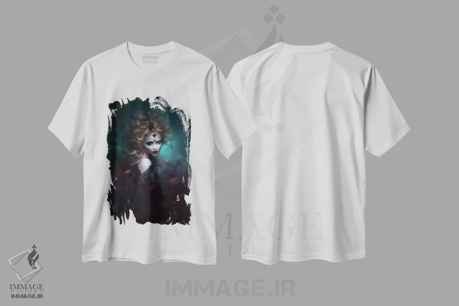 تیشرت سفید طرح دار – تیشرت مینیمال ,سورا اثر ملانی دلان immage.ir