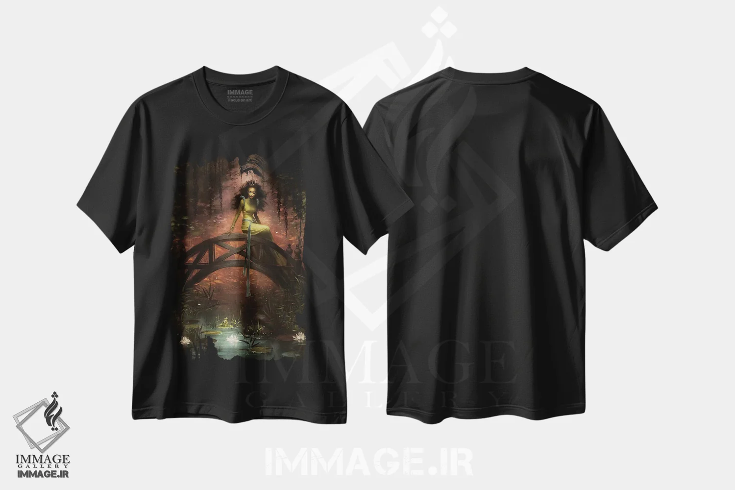 تیشرت مشکی طرح دار – تیشرت فانتزی ,شاهزاده قورباغه اثر ملانی دلان immage.ir