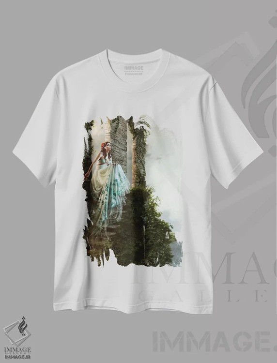 تیشرت سفید طرح دار – تیشرت هنری ,آنچه می بینم اثر ملانی دلان فروشگاه ایماژ