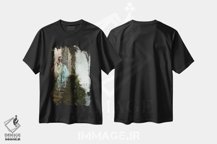 تیشرت مشکی طرح دار – تیشرت هنری ,آنچه می بینم اثر ملانی دلان immage.ir