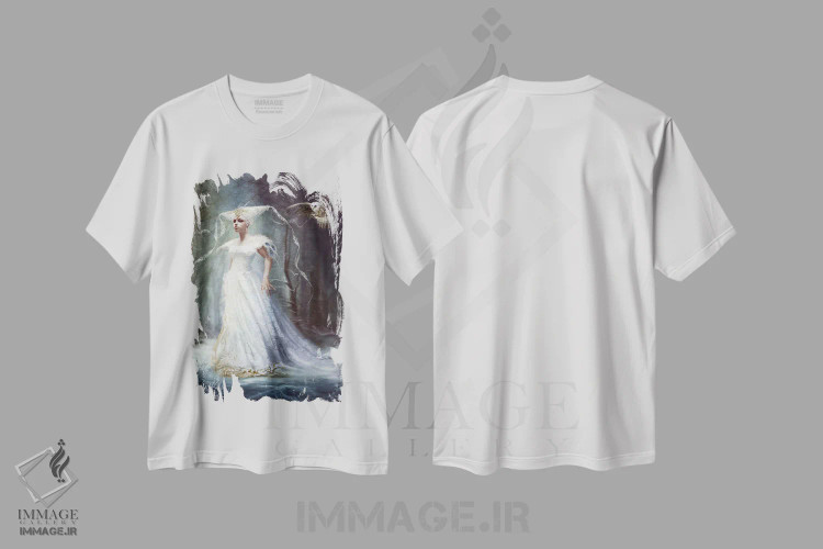 تیشرت سفید طرح دار – تیشرت گوتیک ,روح سرزمین زمستان اثر ملانی دلان فروشگاه ایماژ