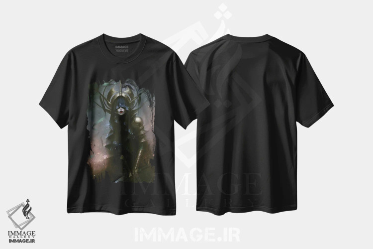 تیشرت مشکی طرح دار – تیشرت مینیمال ,نور روز اثر ملانی دلان فروشگاه ایماژ