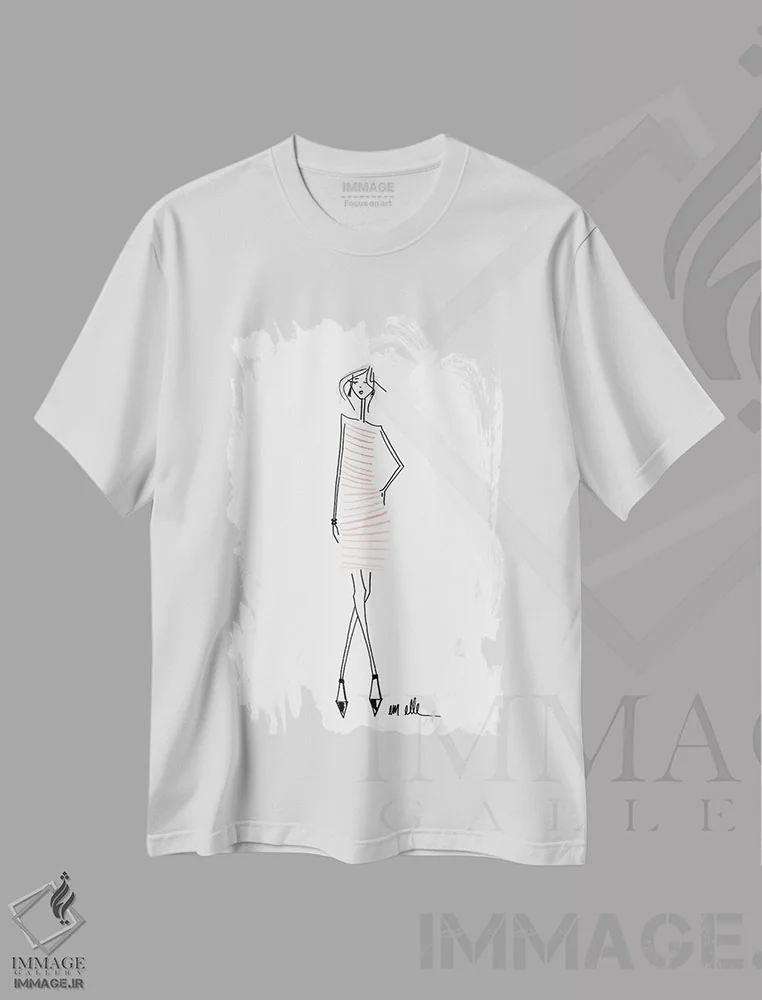 تیشرت سفید طرح دار – تیشرت مینیمال ,من قبول دارم اثر ام ال فروشگاه ایماژ