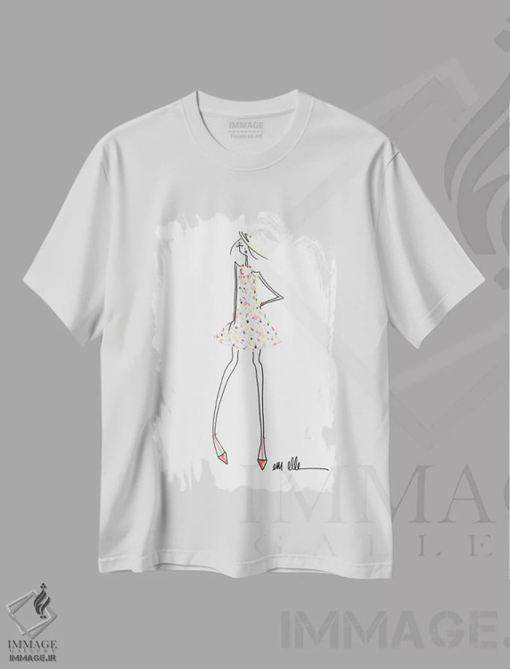 تیشرت سفید طرح دار – تیشرت مینیمال ,الهام گرفته اثر ام ال immage.ir