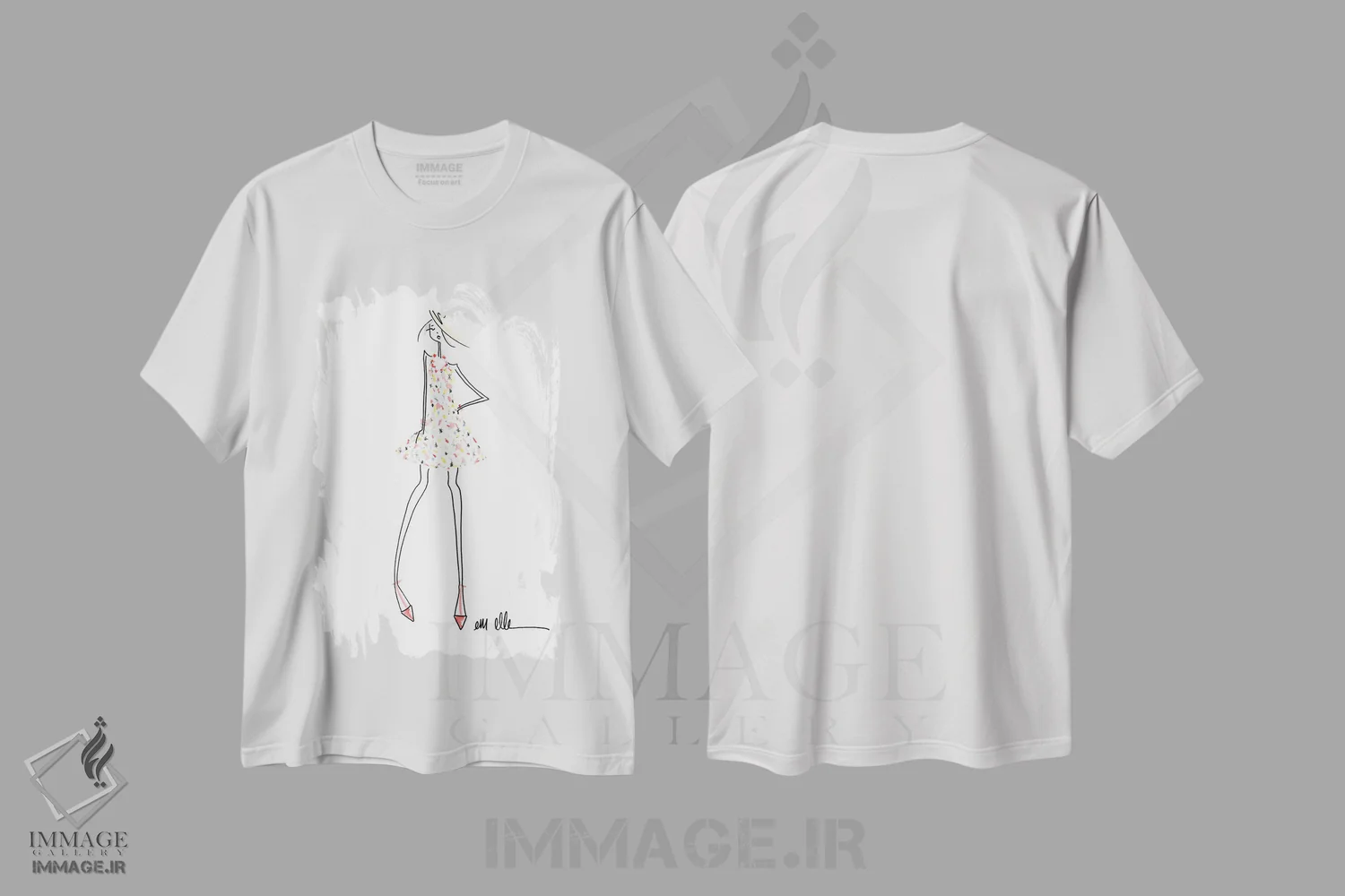 تیشرت سفید طرح دار – تیشرت مینیمال ,الهام گرفته اثر ام ال immage.ir
