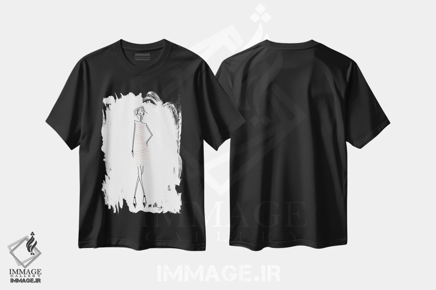 تیشرت مشکی طرح دار – تیشرت مینیمال ,من قبول دارم اثر ام ال immage.ir