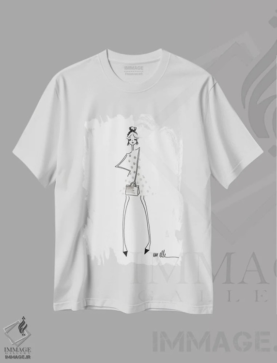 تیشرت سفید طرح دار – تیشرت مینیمال ,قرار ناهار اثر ام ال immage.ir