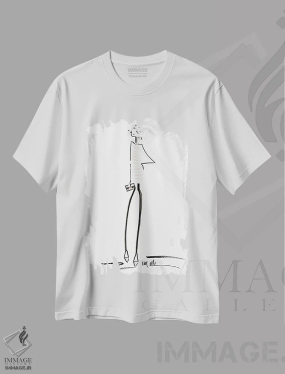 تیشرت سفید طرح دار – تیشرت مینیمال ,جفت من اثر ام ال فروشگاه ایماژ