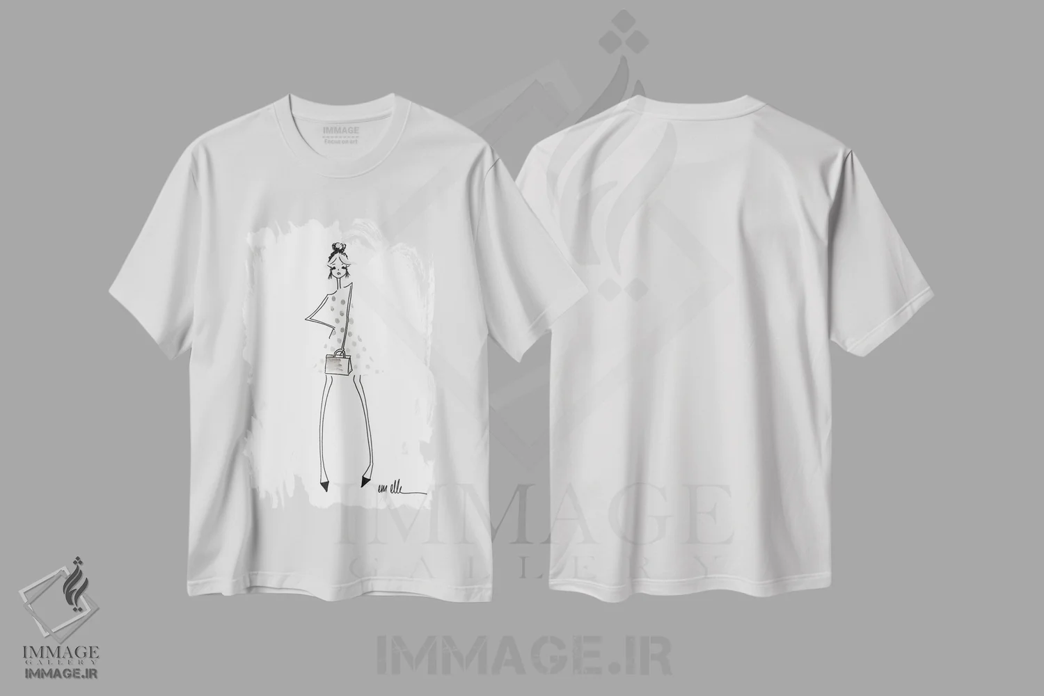 تیشرت سفید طرح دار – تیشرت مینیمال ,قرار ناهار اثر ام ال immage.ir