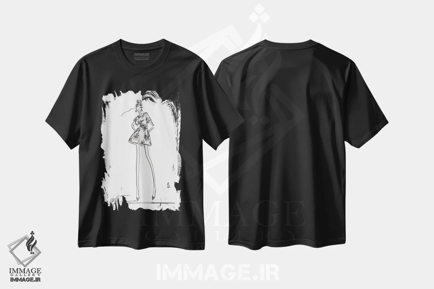 تیشرت مشکی طرح دار – تیشرت هنری مینیمال ,گاهی اوقات اثر ام ال فروشگاه ایماژ