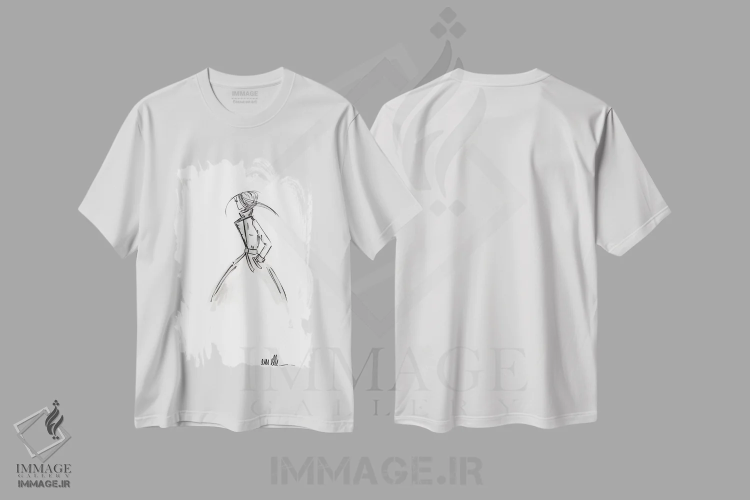 تیشرت سفید طرح دار – تیشرت مینیمالیستی ,ضروری اثر ام ال فروشگاه ایماژ