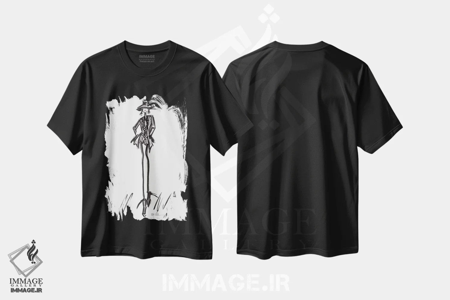 تیشرت مشکی طرح دار – تیشرت مینیمالیستی ,باند پرواز شماره اثر ام ال immage.ir