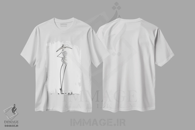 تیشرت سفید طرح دار – تیشرت مینیمال زنانه ,چشم انداز اثر ام ال immage.ir