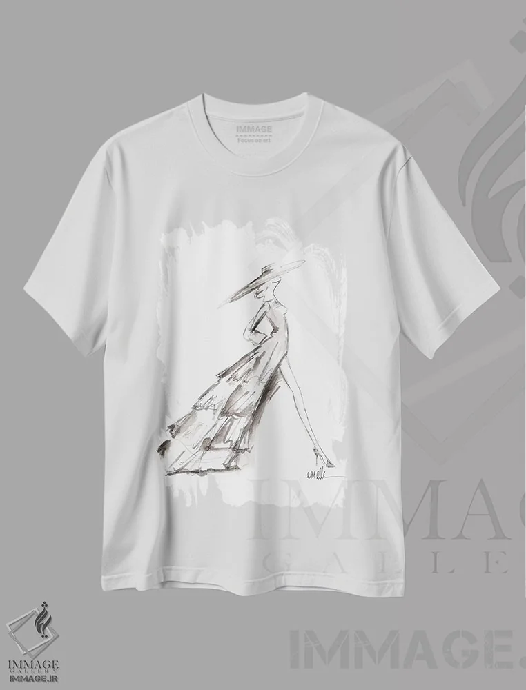 تیشرت سفید طرح دار – تیشرت مد زنانه ,ردیف جلو اثر ام ال فروشگاه ایماژ
