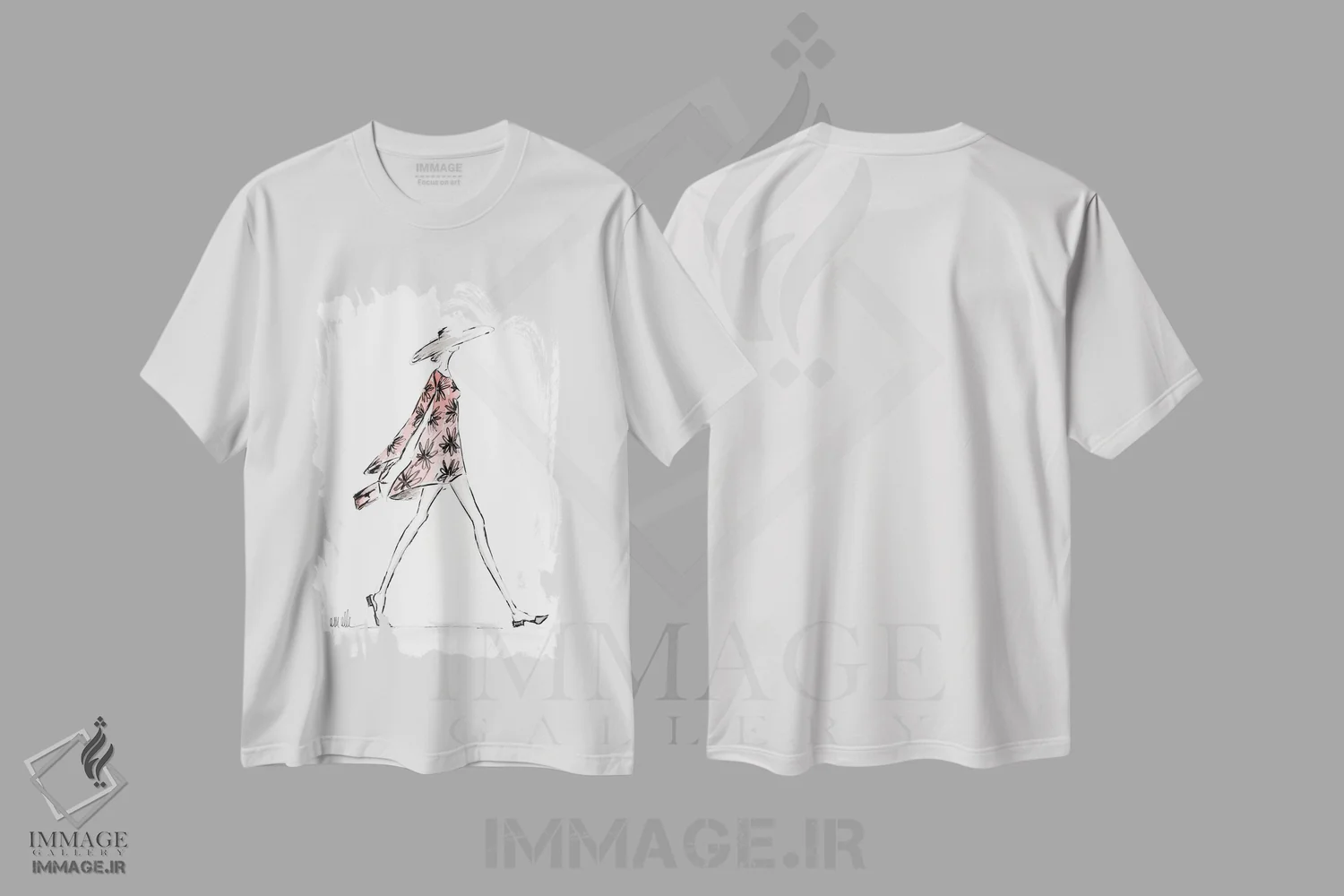 تیشرت سفید طرح دار – تیشرت زنانه هنری ,نسیم دار اثر ام ال immage.ir