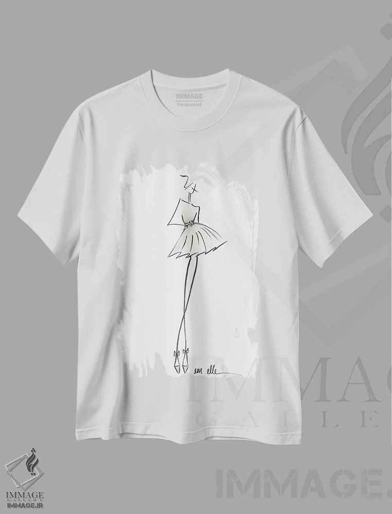 تیشرت سفید طرح دار – تیشرت هنری ,همیشه اثر ام ال فروشگاه ایماژ