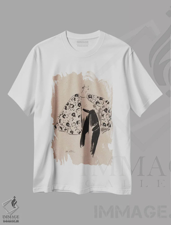 تیشرت سفید طرح دار – تیشرت هنری ,کمی نوستالژیک اثر ام ال immage.ir