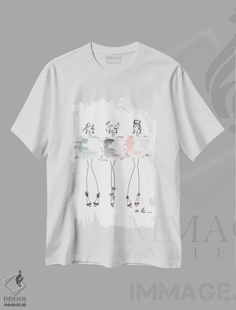 تیشرت سفید طرح دار – تیشرت مدرن ,بهترین دوستان اثر ام ال immage.ir