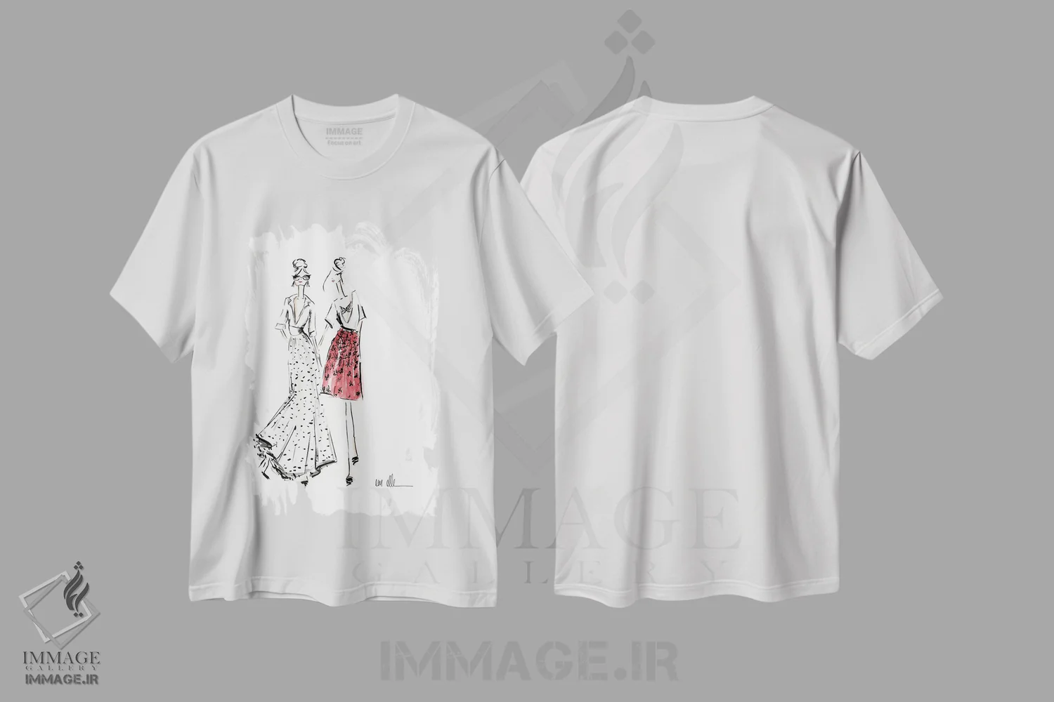 تیشرت سفید طرح دار – تیشرت هنری ,ناهار هفتگی اثر ام ال فروشگاه ایماژ
