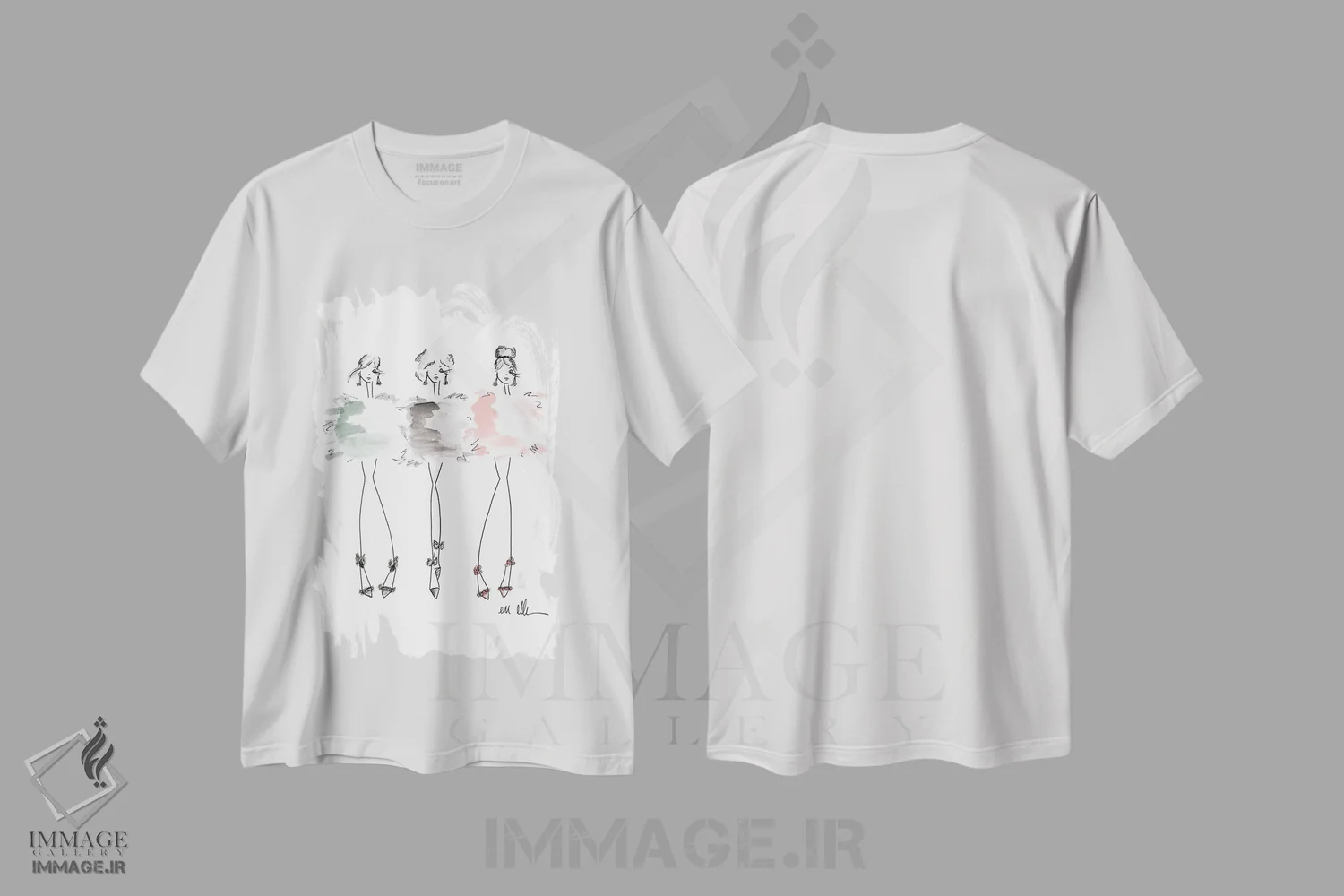 تیشرت سفید طرح دار – تیشرت مدرن ,بهترین دوستان اثر ام ال immage.ir