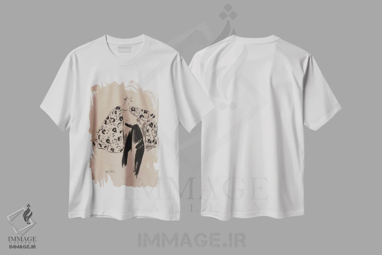 تیشرت سفید طرح دار – تیشرت هنری ,کمی نوستالژیک اثر ام ال immage.ir
