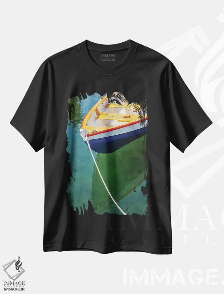 تیشرت مشکی طرح دار – تیشرت دریایی ,بندرگاه اثر ملیسا مک کلین فروشگاه ایماژ