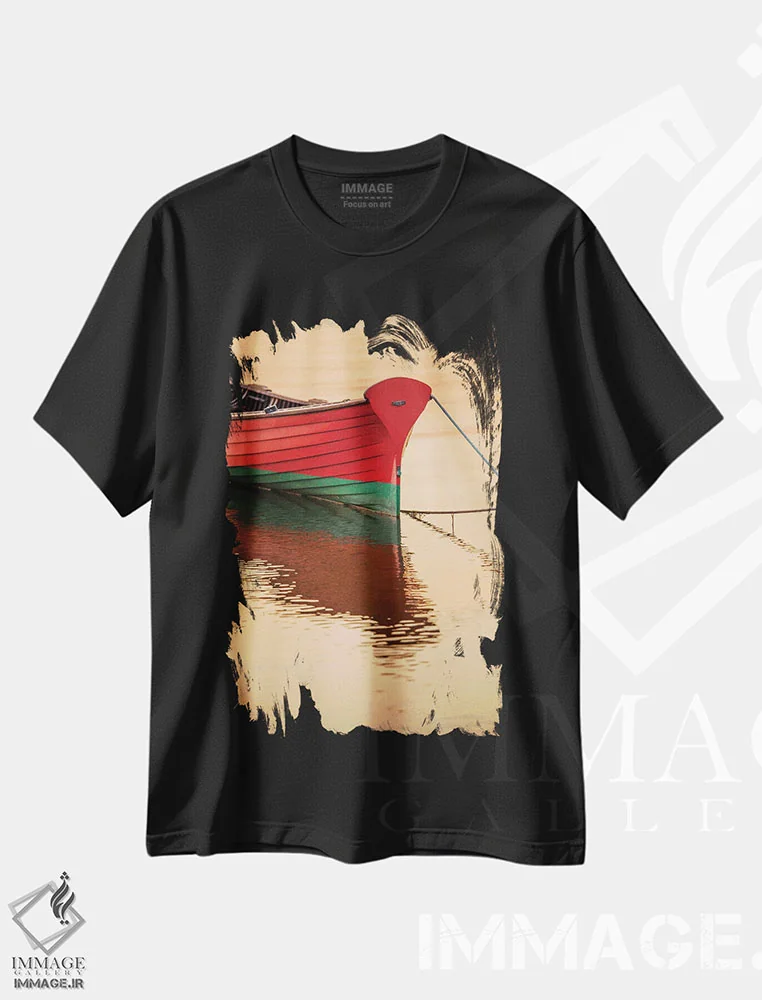 تیشرت مشکی طرح دار – تیشرت طبیعت ,راهی می شویم اثر ملیسا مک کلین immage.ir