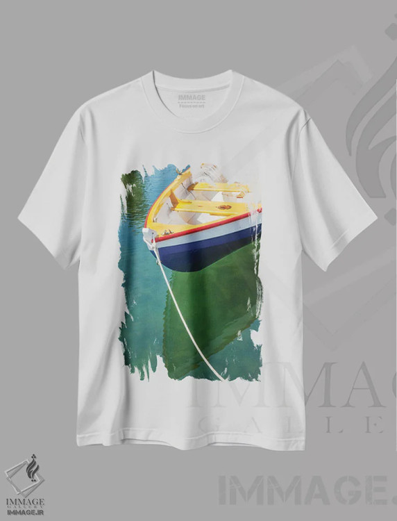 تیشرت سفید طرح دار – تیشرت دریایی ,بندرگاه اثر ملیسا مک کلین immage.ir