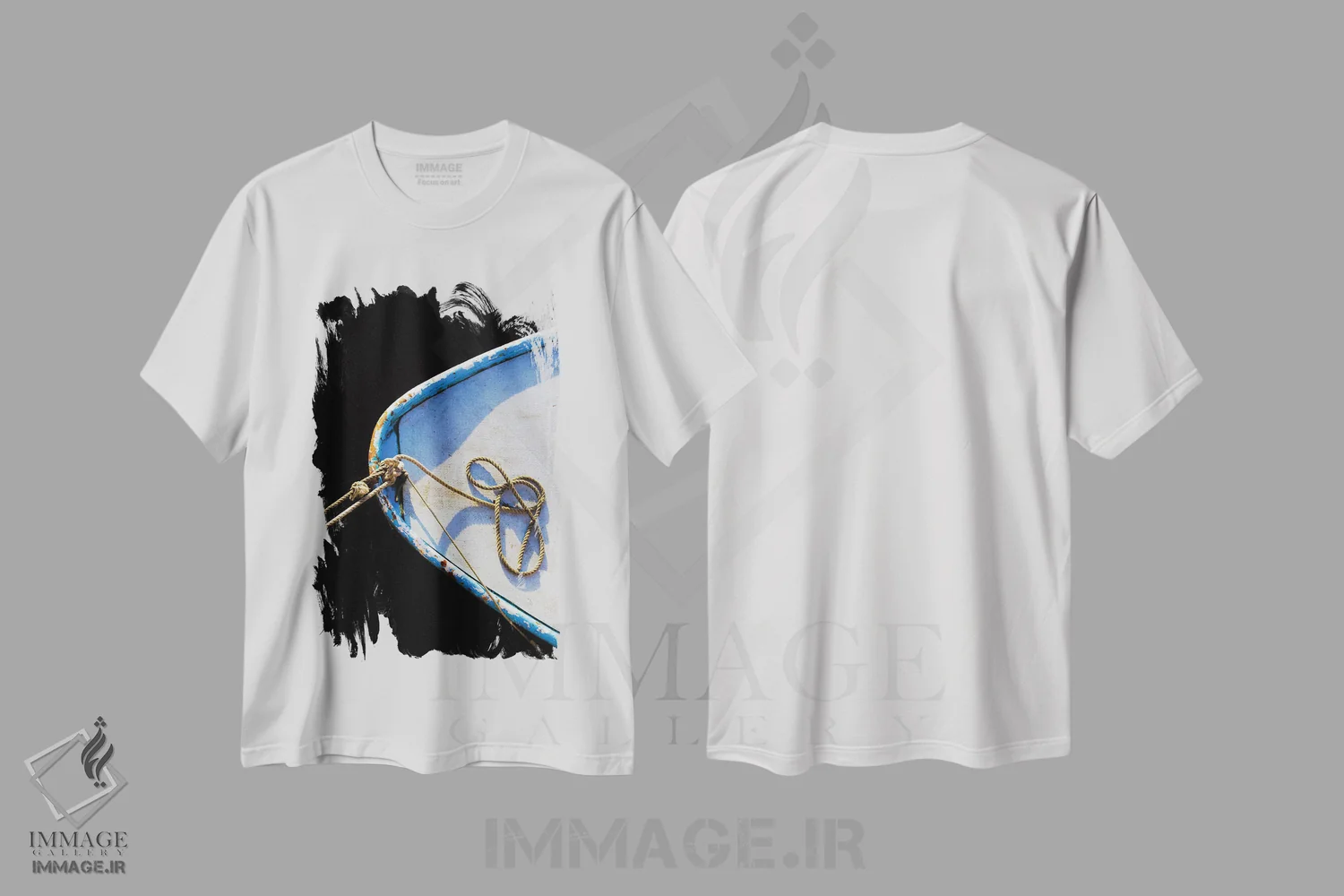 تیشرت سفید طرح دار – تیشرت طبیعت ,سوار شدن اثر ملیسا مک کلین فروشگاه ایماژ