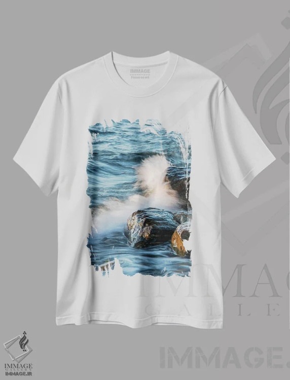 تیشرت سفید طرح دار – تیشرت منظره ,جزر و مد I اثر ملیسا مک کلین immage.ir