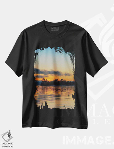 تیشرت مشکی طرح دار – تیشرت منظره ,"طلا ذوب شده" اثر ملیسا مک کلین فروشگاه ایماژ