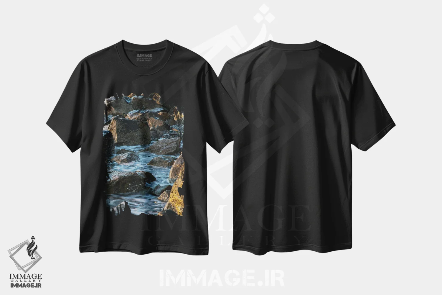 تیشرت مشکی طرح دار – تیشرت طبیعت ,جزر و مد II اثر ملیسا مک کلین immage.ir