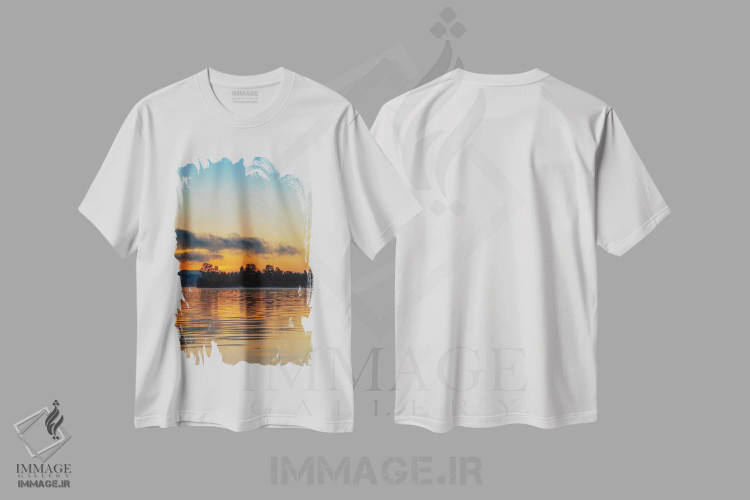 تیشرت سفید طرح دار – تیشرت منظره ,"طلا ذوب شده" اثر ملیسا مک کلین immage.ir