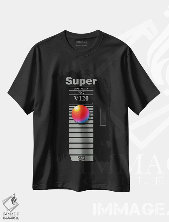 تیشرت مشکی طرح دار – تیشرت وینتیج ,"نوستالژی شدید" اثر ماتیولِه فروشگاه ایماژ