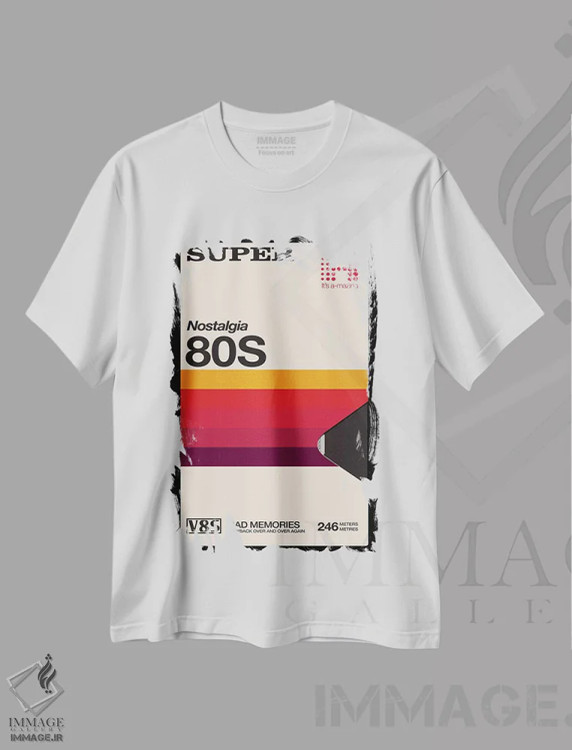تیشرت سفید طرح دار – تیشرت رترو ,"نوار فوق العاده" اثر ماتیولِه فروشگاه ایماژ