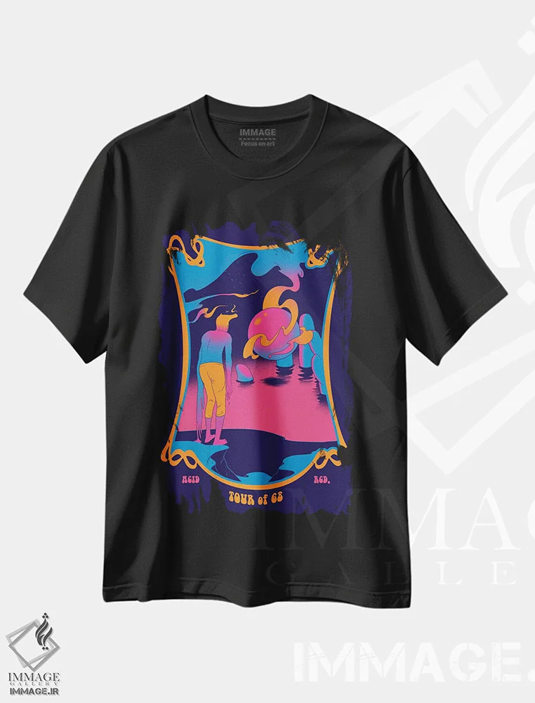 تیشرت مشکی طرح دار – تیشرت فانتزی ,"تابستان " اثر ماتیولِه immage.ir