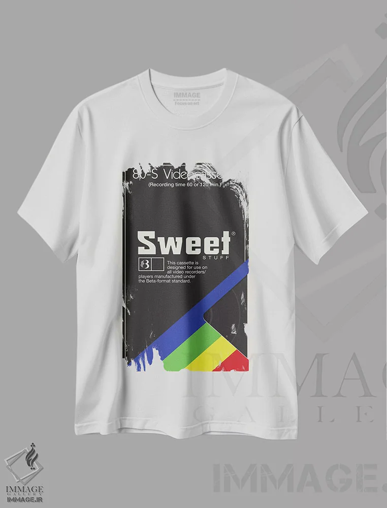 تیشرت سفید طرح دار – تیشرت وینتیج ,"چیزهای شیرین" اثر ماتیولِه فروشگاه ایماژ