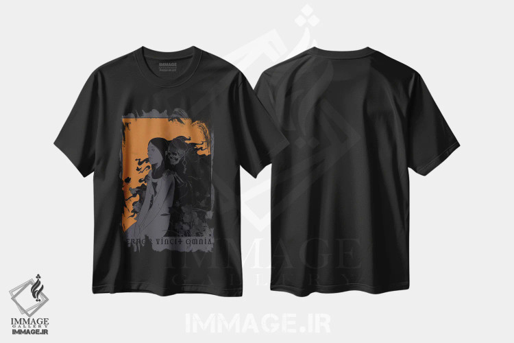 تیشرت مشکی طرح دار – تیشرت گوتیک ,"ترس بر همه چیز غلبه می کند" اثر ماتیولِه فروشگاه ایماژ