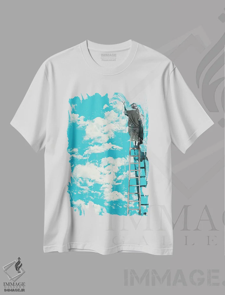 تیشرت سفید طرح دار – تیشرت انگیزشی ,"خوش بین" اثر ماتیولِه فروشگاه ایماژ