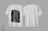 تیشرت سفید طرح دار – تیشرت تایپوگرافی ,"پایان نزدیک است" اثر ماتیولِه immage.ir